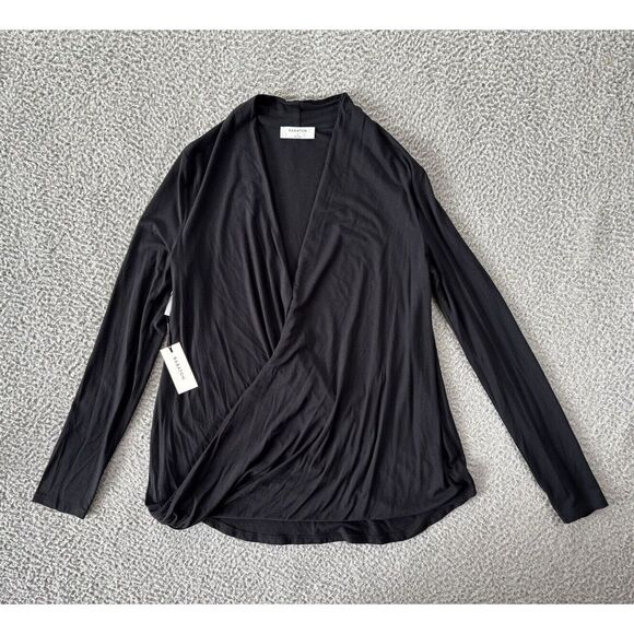 Aritzia Tops - Aritzia Babaton Mehmet T-Shirt Womens Small Drape Front Black Long Sleeve NEW